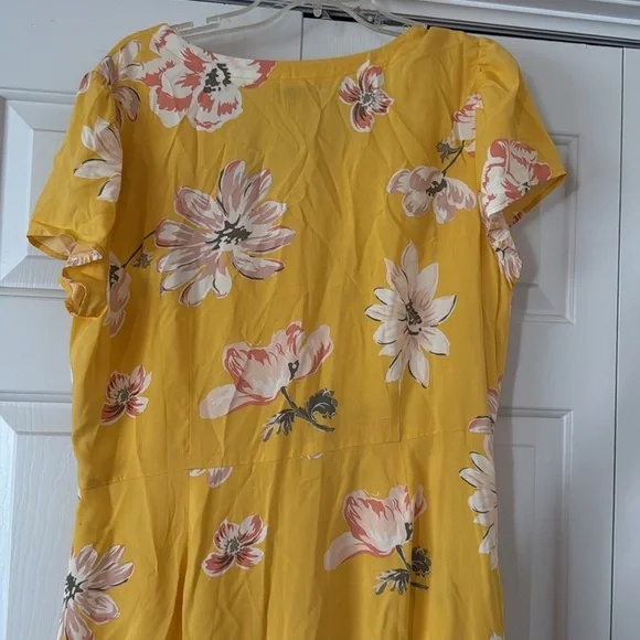 LOFT Sunny Yellow Floral Dress - Picture 3 of 5